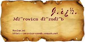 Járovics Özséb névjegykártya
